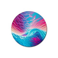 Tsunami Waves Ocean Sea Nautical Nature Water 6 Rubber Coaster (round) by Jancukart