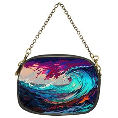 Tsunami Waves Ocean Sea Nautical Nature Water Painting Chain Purse (one Side) by Jancukart