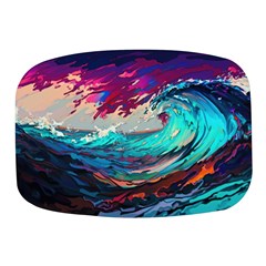 Tsunami Waves Ocean Sea Nautical Nature Water Painting Mini Square Pill Box by Jancukart