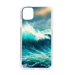 Waves Ocean Sea Tsunami Nautical Blue Iphone 11 Tpu Uv Print Case by Jancukart