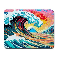 Waves Ocean Sea Tsunami Nautical 8 Small Mousepad by Jancukart