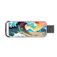 Waves Ocean Sea Tsunami Nautical 8 Portable Usb Flash (one Side) by Jancukart