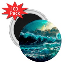 Tsunami Waves Ocean Sea Nautical Nature Water 5 2 25  Magnets (100 Pack)  by Jancukart