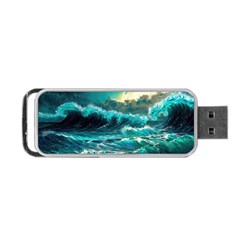 Tsunami Waves Ocean Sea Nautical Nature Water 5 Portable Usb Flash (one Side) by Jancukart