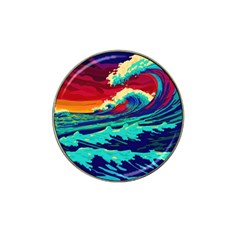 Tsunami Waves Ocean Sea Nautical Nature Water 9 Hat Clip Ball Marker by Jancukart