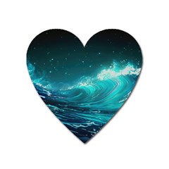 Tsunami Waves Ocean Sea Nautical Nature Water 7 Heart Magnet by Jancukart