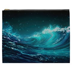 Tsunami Waves Ocean Sea Nautical Nature Water 7 Cosmetic Bag (xxxl) by Jancukart