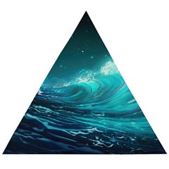 Tsunami Waves Ocean Sea Nautical Nature Water 7 Wooden Puzzle Triangle by Jancukart