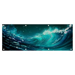 Tsunami Waves Ocean Sea Nautical Nature Water 7 Banner And Sign 8  X 3  by Jancukart