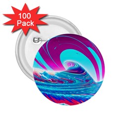 Tsunami Waves Ocean Sea Nautical Nature Water 3 2 25  Buttons (100 Pack)  by Jancukart