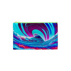 Tsunami Waves Ocean Sea Nautical Nature Water 3 Cosmetic Bag (xs) by Jancukart