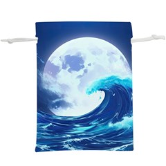 Waves Ocean Sea Tsunami Nautical 7 Lightweight Drawstring Pouch (xl) by Jancukart