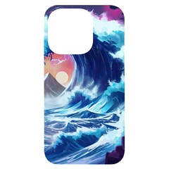 Storm Tsunami Waves Ocean Sea Nautical Nature Iphone 14 Pro Black Uv Print Case by Jancukart