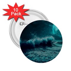 Waves Ocean Sea Tsunami Nautical 2 2 25  Buttons (10 Pack)  by Jancukart