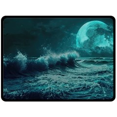 Waves Ocean Sea Tsunami Nautical 2 Fleece Blanket (large) by Jancukart