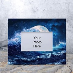 Tsunami Waves Ocean Sea Nautical Nature Water Moon White Tabletop Photo Frame 4 x6 