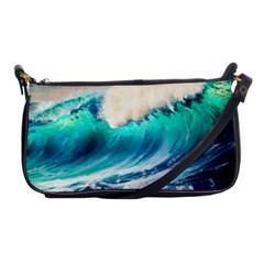 Tsunami Waves Ocean Sea Nautical Nature Water Art Ai Generated Shoulder Clutch Bag by Jancukart