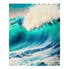 Tsunami Waves Ocean Sea Nautical Nature Water Art Ai Generated Shower Curtain 60  X 72  (medium)  by Jancukart