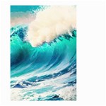 Tsunami Waves Ocean Sea Nautical Nature Water Art Ai Generated Small Garden Flag (Two Sides) Back