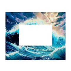 Tsunami Waves Ocean Sea Nautical Nature Water Arts White Tabletop Photo Frame 4 x6 