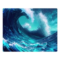 Tsunami Tidal Wave Ocean Waves Sea Nature Water Two Sides Premium Plush Fleece Blanket (large) by Jancukart