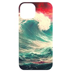 Storm Tsunami Waves Ocean Sea Nautical Nature 2 Iphone 14 Black Uv Print Case by Jancukart