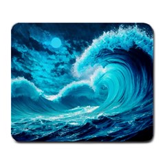 Waves Ocean Sea Tsunami Nautical 3 Large Mousepad by Jancukart