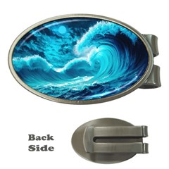 Waves Ocean Sea Tsunami Nautical 3 Money Clips (oval) 