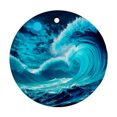 Waves Ocean Sea Tsunami Nautical 3 Round Ornament (two Sides) by Jancukart