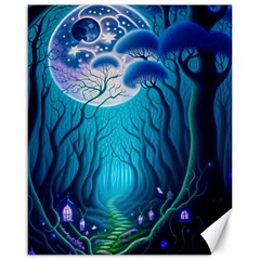 Forrest Jungle Blue Artwork Canvas 16  X 20 