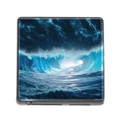 Thunderstorm Storm Tsunami Waves Ocean Sea Memory Card Reader (square 5 Slot) by Jancukart