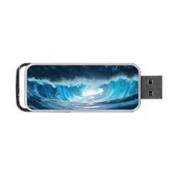 Thunderstorm Storm Tsunami Waves Ocean Sea Portable Usb Flash (two Sides) by Jancukart