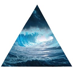 Thunderstorm Storm Tsunami Waves Ocean Sea Wooden Puzzle Triangle