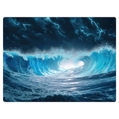 Thunderstorm Storm Tsunami Waves Ocean Sea Premium Plush Fleece Blanket (extra Small)