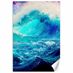 Tsunami Waves Ocean Sea Nautical Nature Water Nature Canvas 24  X 36 