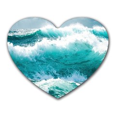 Waves Ocean Sea Tsunami Nautical 4 Heart Mousepad by Jancukart