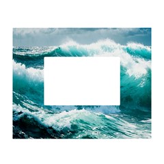 Waves Ocean Sea Tsunami Nautical 4 White Tabletop Photo Frame 4 x6  by Jancukart