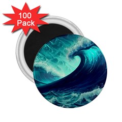 Waves Ocean Sea Tsunami Nautical 2 25  Magnets (100 Pack)  by Jancukart