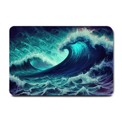 Waves Ocean Sea Tsunami Nautical Small Doormat by Jancukart