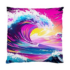 Tsunami Waves Ocean Sea Nautical Nature Water Blue Water Standard Cushion Case (two Sides) by Jancukart