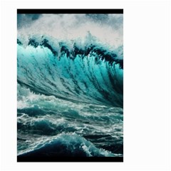 Tsunami Waves Ocean Sea Nautical Nature Water Blue Black Small Garden Flag (two Sides) by Jancukart