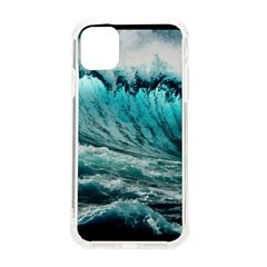 Tsunami Waves Ocean Sea Nautical Nature Water Blue Black Iphone 11 Tpu Uv Print Case by Jancukart