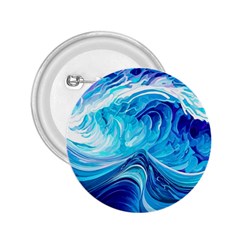 Tsunami Waves Ocean Sea Nautical Nature Abstract Blue Water 2 25  Buttons by Jancukart