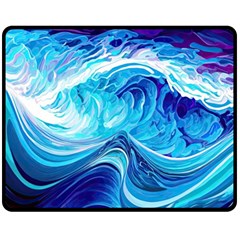 Tsunami Waves Ocean Sea Nautical Nature Abstract Blue Water Fleece Blanket (medium) by Jancukart