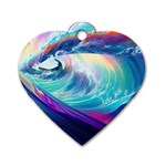 Waves Ocean Sea Tsunami Nautical Nature Water Dog Tag Heart (One Side) Front