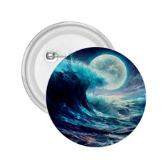 Tsunami Waves Ocean Sea Nautical Nature Water 4 2 25  Buttons by Jancukart