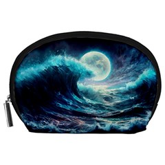 Tsunami Waves Ocean Sea Nautical Nature Water 4 Accessory Pouch (large) by Jancukart