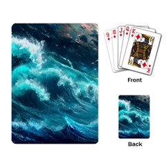 Thunderstorm Tsunami Tidal Wave Ocean Waves Sea Playing Cards Single Design (rectangle) by Jancukart