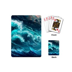 Thunderstorm Tsunami Tidal Wave Ocean Waves Sea Playing Cards Single Design (mini) by Jancukart