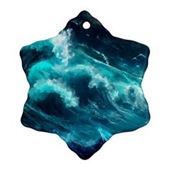 Thunderstorm Tsunami Tidal Wave Ocean Waves Sea Ornament (snowflake)